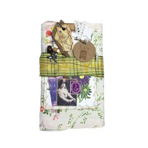 Writing Junk Journal Vintage Style Fabric Cover Diary Includes Ephemera No 10 u